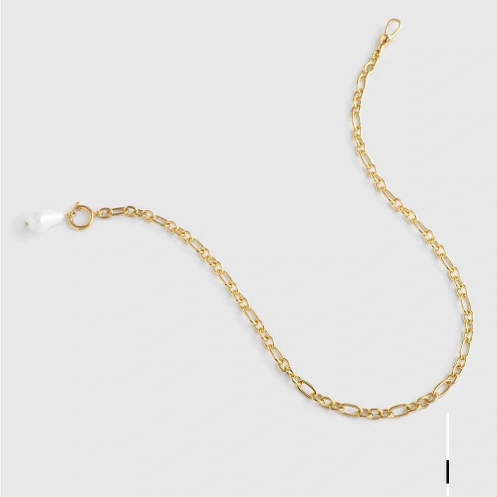 Madewell Gold Chain Necklace with White Pearl Drop - Picture 4 of 6
